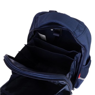 Рюкзак каркасный Bruno Visconti 38 х 30 х 20 см, "Медведь-Эльф", синий, с пеналом