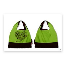 Эко-сумка (сердце) цвет зеленый