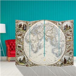 Ширма "Карта мира. Первооткрыватели", 200 × 160 см
