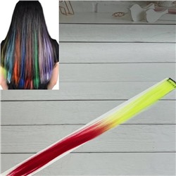 Накладная цветная прядь для волос с переходом цвета на заколке (тик-так). №22