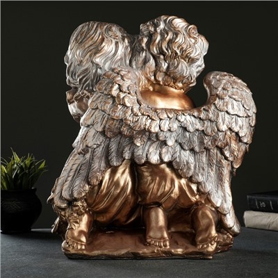 Фигура "Ангел и Фея сидя" большой бронза/серебро 24х35х41см