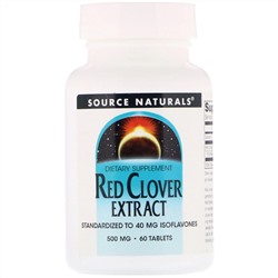 Source Naturals, экстракт красного клевера, 500 мг, 60 таблеток