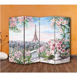 Ширма "Картина маслом. Розы и Париж", 200 × 160 см