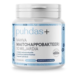 Растительные капсулы с лактобактериями, PUHDAS+ VAHVA MAITOHAPPOBAKTEERI, 75 шт