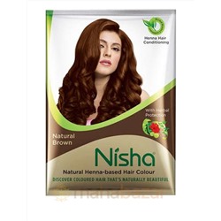 Хна для волос коричневая Ниша, 15 г, производитель Кавери; Henna Nisha Brown, 15 g, Kaveri