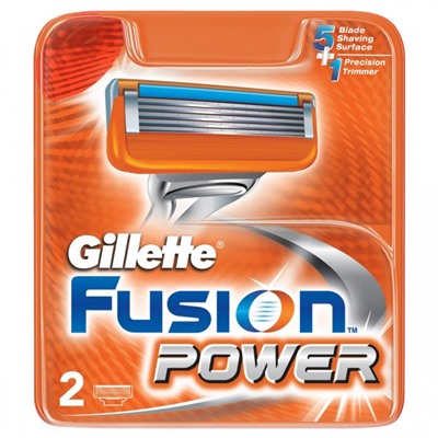 Сменные кассеты Gillette Fusion Power, 2 шт.