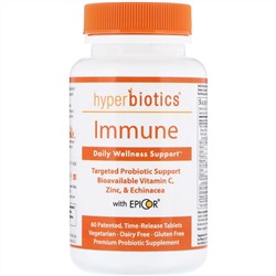 Hyperbiotics, Immune, ежедневная поддержка хорошего самочувствия, 60 таблеток постепенного высвобождения