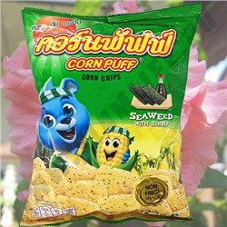 Тайские чипсы с Кукурузой Corn Puff Seaweed & Shoyu 72 гр.