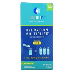 Liquid I.V., Hydration Multiplier, Electrolyte Drink Mix, Watermelon, 10 Individual Stick Packs, 0.56 oz (16 g) Each