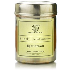 Краска для волос травяная Cветло-коричневый, 150 г, производитель Кхади; Light Brown Herbal Hair Colour, 150 g, Khadi