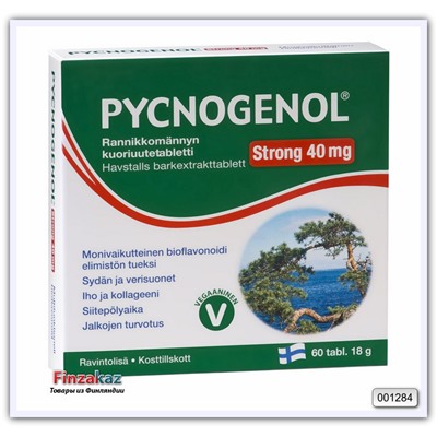 Экстракт коры приморской сосны в таблетках "Pycnogenol® Strong 40 мг" 60 таб