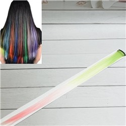 Накладная цветная прядь для волос с переходом цвета на заколке (тик-так). №19