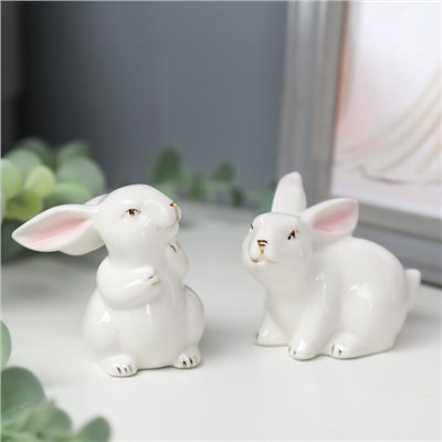 Сувенир керамика "Белый кролик" МИКС 6,3х3,5х3,7 см