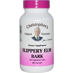 Christopher's Original Formulas, кора красного вяза, 400 мг, 100 вегетарианских капсул