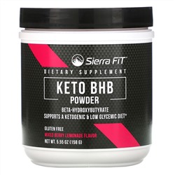 Sierra Fit, Keto BHB в порошке, бета-гидроксибутират, вкус ягодного лимонада, 158 г (5,55 унции)