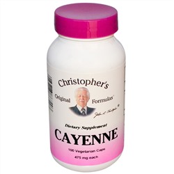 Christopher's Original Formulas, Cayenne, 475 mg, 100 Vegetarian Caps