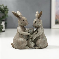 Сувенир полистоун "Семейство кроликов" набор 3 шт 12,5х5,5х13 см