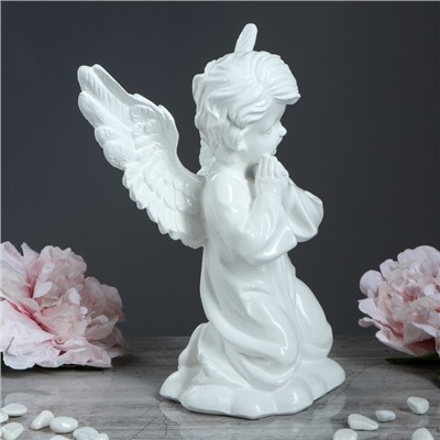 Статуэтка "Ангел с крыльями", белая, 27 см
