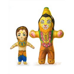 Набор мягких игрушек Нарасимхадев и Прахлада, производитель махабазар.клаб; Set of soft toys Narasimha & Prahlada, MAHAbazar.club