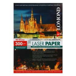 Фотобумага для лазерной печати А4 LOMOND, 300 г/м², глянцевая двусторонняя, 150 листов (0310743)