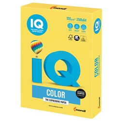 Бумага цветная А4 250 л, IQ COLOR Intensive, 120 г/м2, желтая, CY39