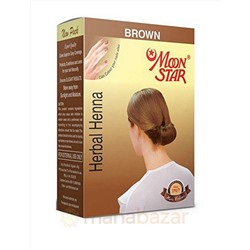 Хна для волос коричневая Мун Стар, упаковка 6 шт, производитель Изук Импекс; Herbal Henna Moon Star Brown, 6 pcs, Izuk Impex