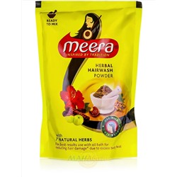 Сухой травяной шампунь Мира, 80 г, производитель Кевин Кейр; Meera Herbal Hairwash Powder, 80 g, CavinKare