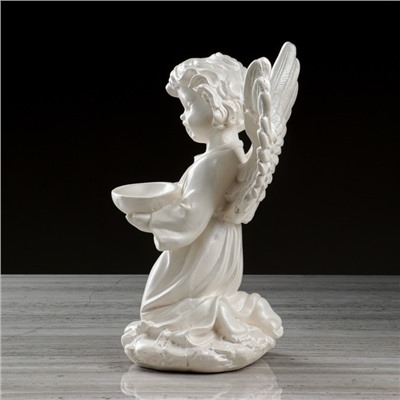 Статуэтка "Ангел с чашей", перламутровая, 33 см