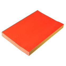 Бумага формат А4, 100 листов, 80 г/м, самоклеящаяся, флуоресцентная, красная