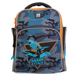 Рюкзак школьный, Kite 706, 38 х 29 х 16.5, с эргономичной спинкой, Shark attack