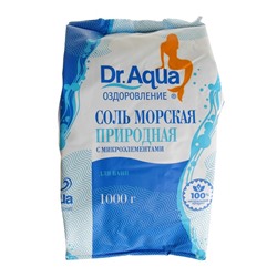 Соль морская Dr.Aqua природная в п/эт, 1 кг