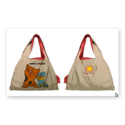 Эко-сумка серия cat’s style (сладкая парочка) цвет бежевый