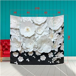 Ширма - Фотозона "Бумажные цветы" 210×190см