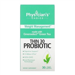 Physician's Choice, Thin 30 Probiotic, 15 Billion, 30 Vegetarian Capsules