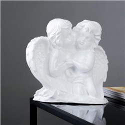 Фигура "Ангелы с сердцем пара вместе" белый 30см