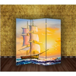Ширма "Картина маслом. Парусная лодка", 160 × 150 см