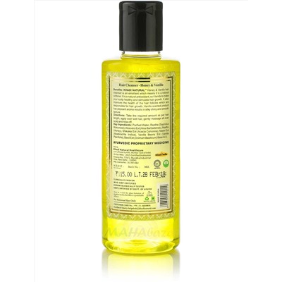 Шампунь для волос Мед и Ваниль, 210 мл, производитель Кхади; Honey & Vanilla Hair Cleanser, 210 ml, Khadi