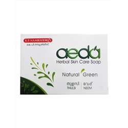 Мыло Аеда Туласи & Ним, 75 г, производитель К.П. Намбудирис; Aeda Herbal Skin Care Soap Natural Green Thulsi & Neem, 75 g, K.P. Namboodiri's