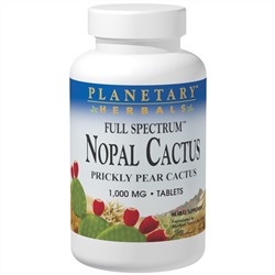 Planetary Herbals, Мексиканский нопал, кактус-опунция полного спектра, 1000 мг, 120 таблеток