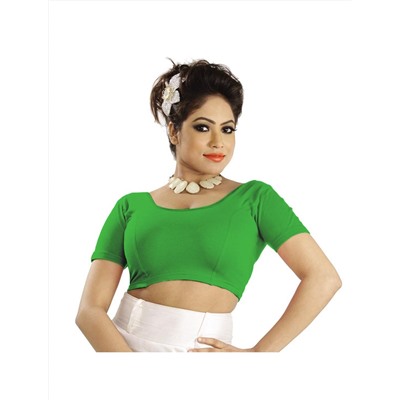Чоли для сари - трикотажная блузка, цвет - салатовый, производитель Абхи; Women's Cotton Blouse Light Green, Abhi