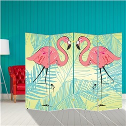 Ширма "Розовый фламинго", 200 × 160 см