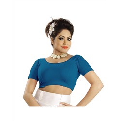 Чоли для сари - трикотажная блузка, цвет - голубой, производитель Абхи; Women's Cotton Blouse Royal Blue, Abhi