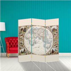Ширма "Карта мира. Первооткрыватели", 160 × 150 см