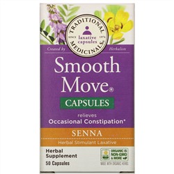Traditional Medicinals, Smooth Move Capsules, Senna, 50 Capsules