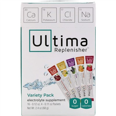 Ultima Replenisher, Электролитовая добавка, ассорти, 20 пакетов, 68 г (2,4 унции) каждый