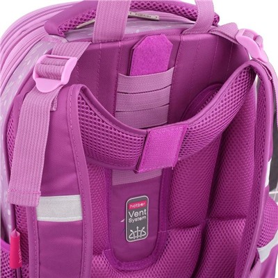 Рюкзак каркасный Hatber Ergonomic 37 х 29 х 17 см, для девочки, «Мягкие колючки», розовый