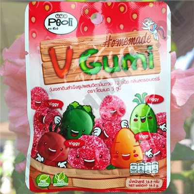 Мультивитаминные Мармеладки Peoli V Gumi Jelly Strawberry