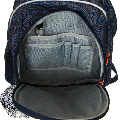 Рюкзак школьный, Kite 8001, 40 х 29 х 17 см, эргономичная спинка, тёмно-синий