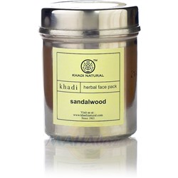 Маска для лица Сандал, 50 г, производитель Кхади; Sandalwood Herbal Face Pack, 50 g, Khadi
