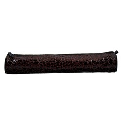 Пенал-тубус для кистей, мягкий, 355 х 65 мм, экокожа 7К37, коричневый